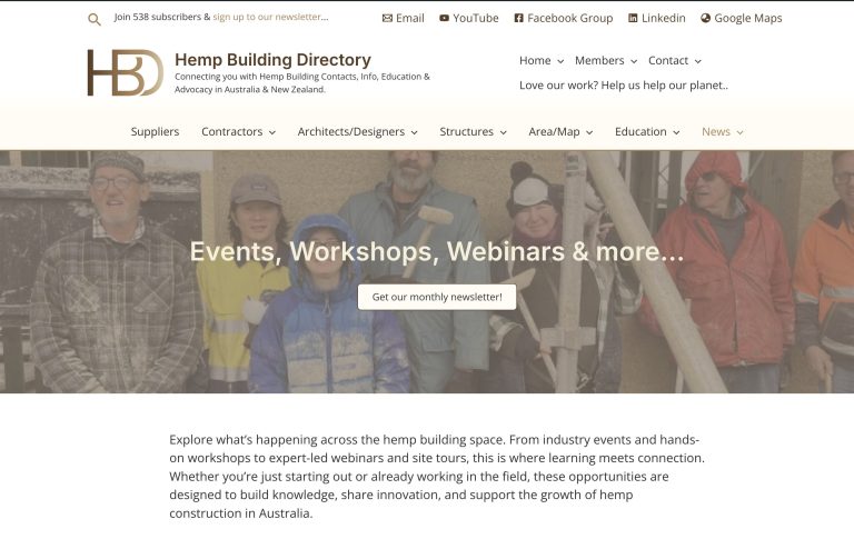 Hemp Building Directory Events Workshops Webinars & more…
